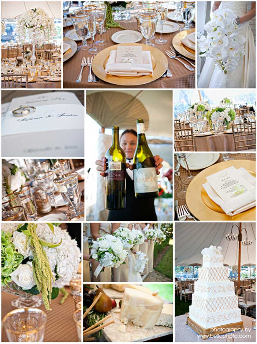 collage of photos from a recent Cape Cod wedding, shot by Bello Photography and catered by The Casual Gourmet, Cape Cod's Foremost Caterer
