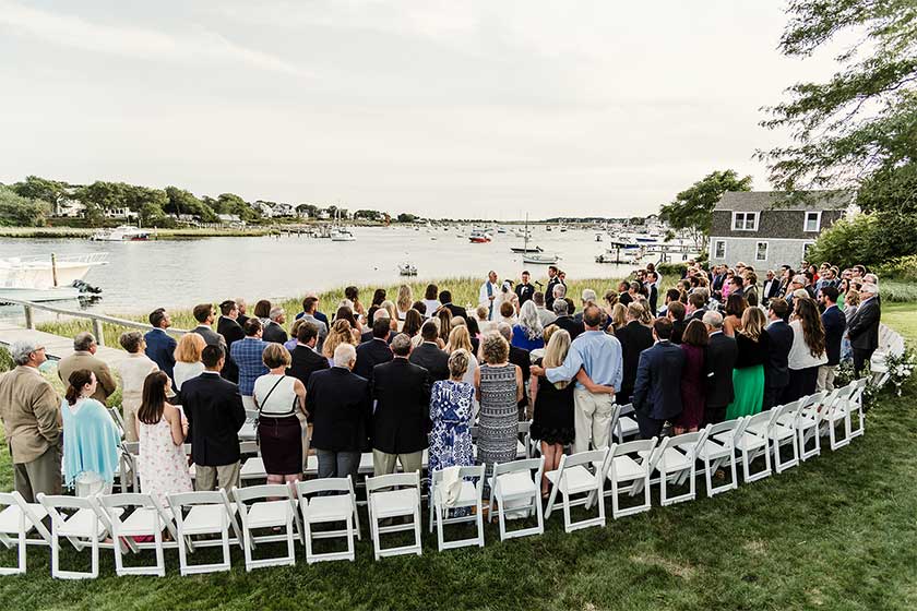 waterfront cape cod wedding ceremony