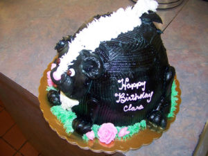 Skunk cake doesn’t smell at all